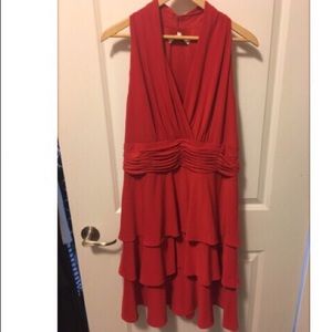 Red flows Mid length dress Evan-picone size 16